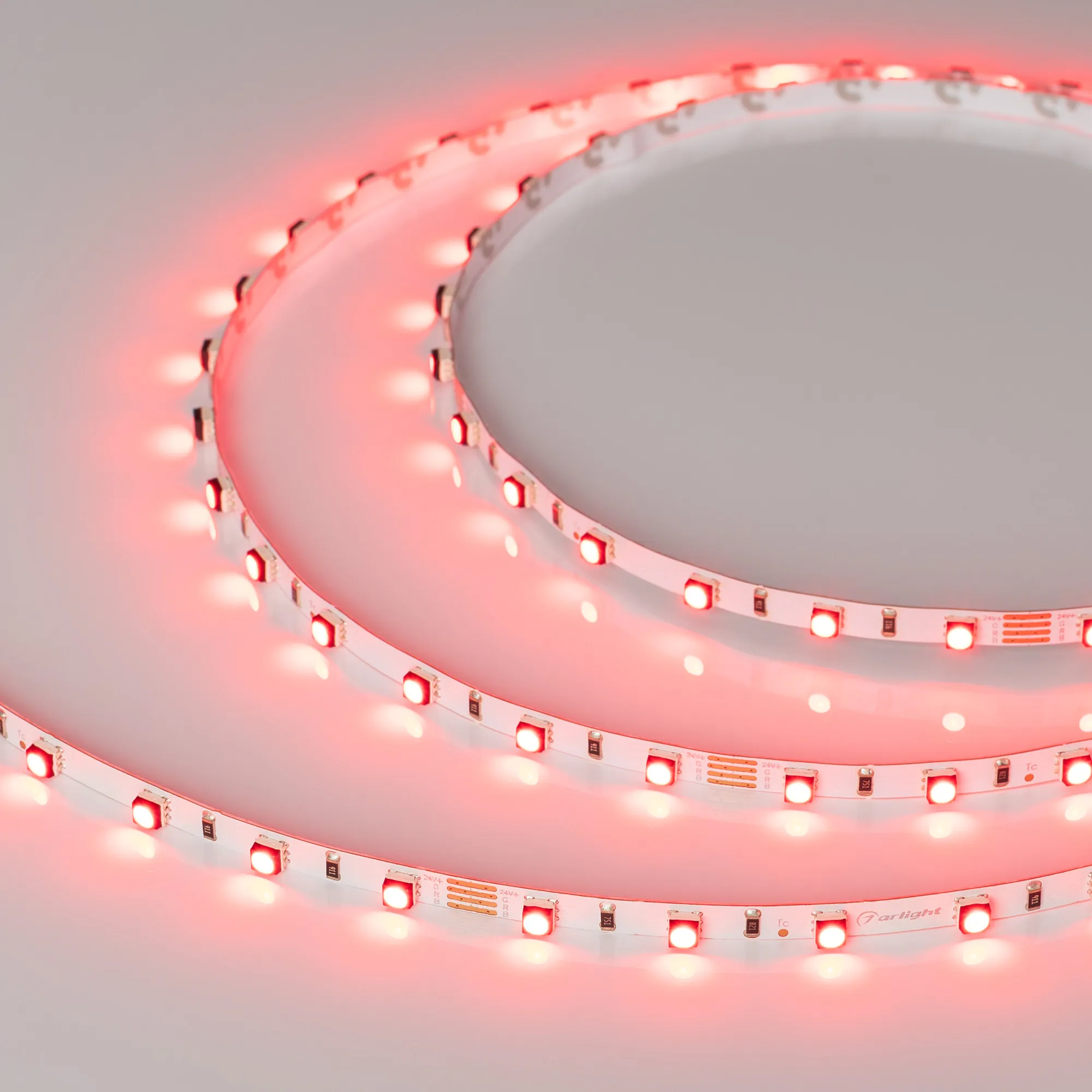 Лента светодиодная MINI-F60-5mm 24V RGB (6 W/m, IP20, 3535, 5m) (Arlight, узкая)